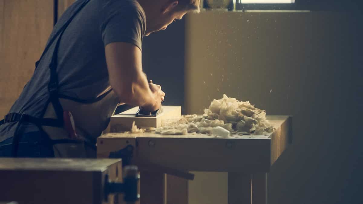wooden table work image